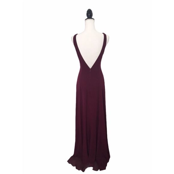 Show Me Your MuMu Jenn Maxi Dress Merlot Dark Red Chiffon Sleeveless Size Small - Picture 5 of 11